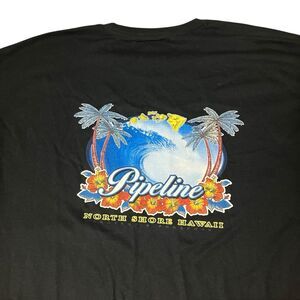 Pipeline Hawaii Surf T-Shirt Mens XL Black Graphic Vintage Style Y2K Streetwear